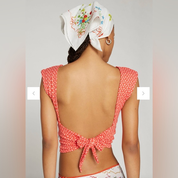 Urban Outfitters Kimchi Blue Talia Backless Boatneck Top Red Size M - Picture 4 of 12